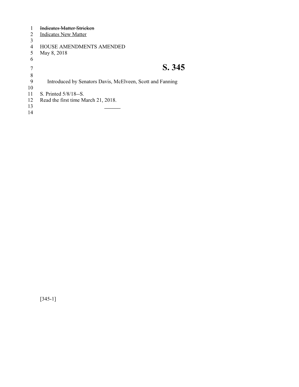 2017-2018 Bill 345 Text of Previous Version (May 8, 2018) - South Carolina Legislature Online