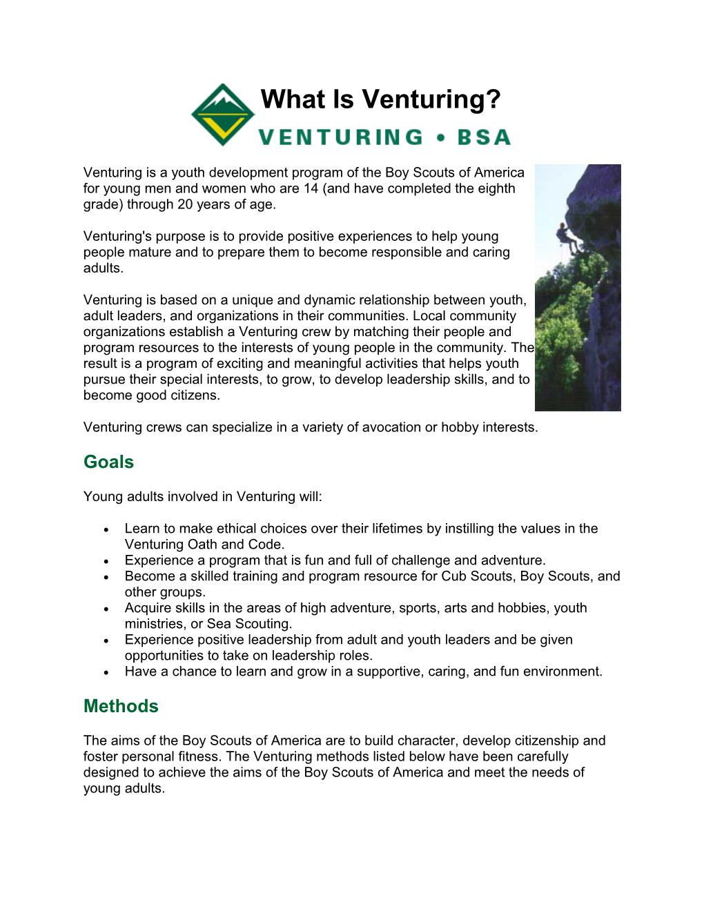 What Is Venturing?