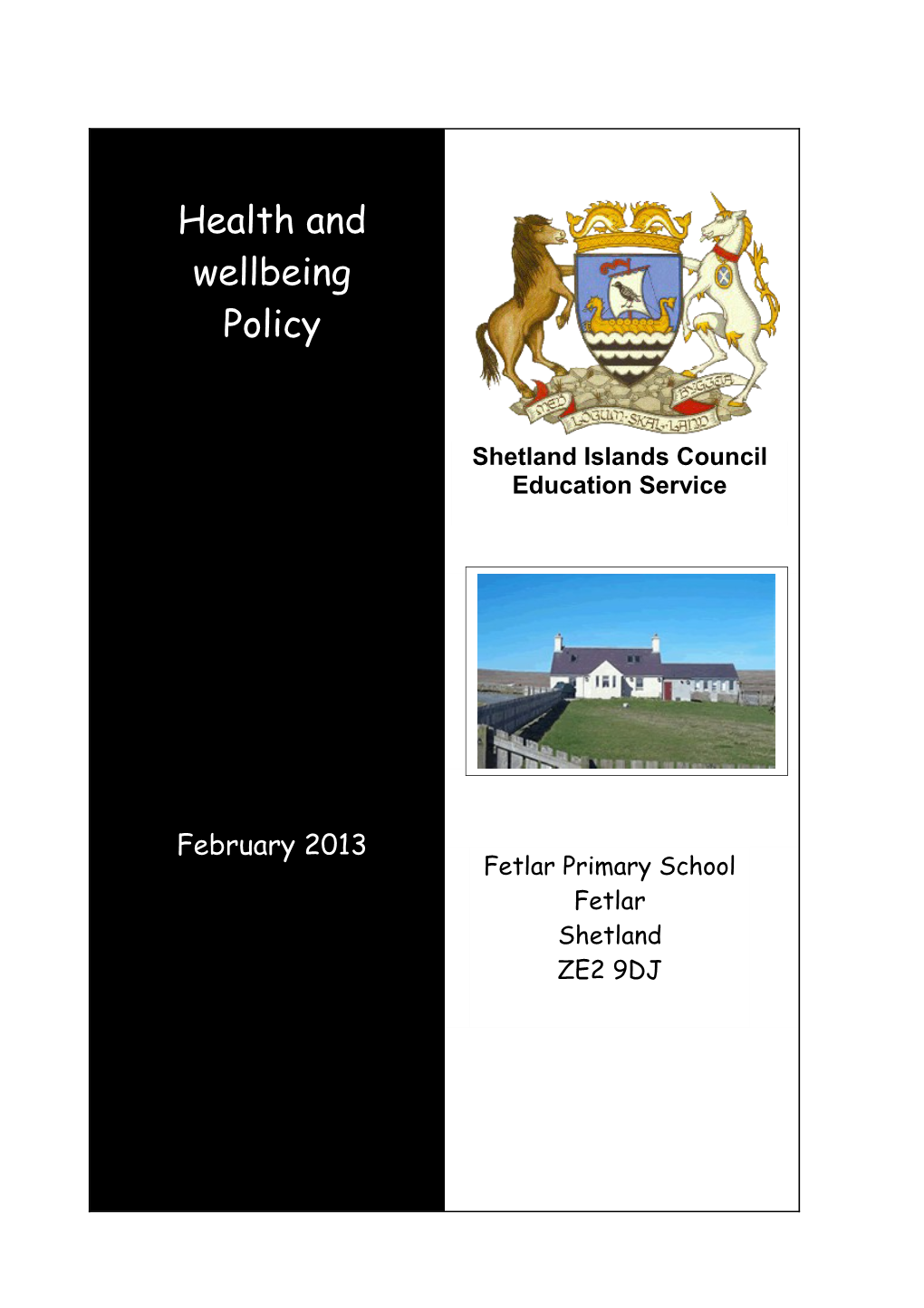 Fetlar Primary School Health and Wellbeing Policy
