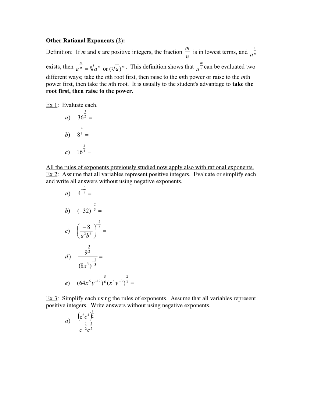 Definition of a Rational Exponent (1)