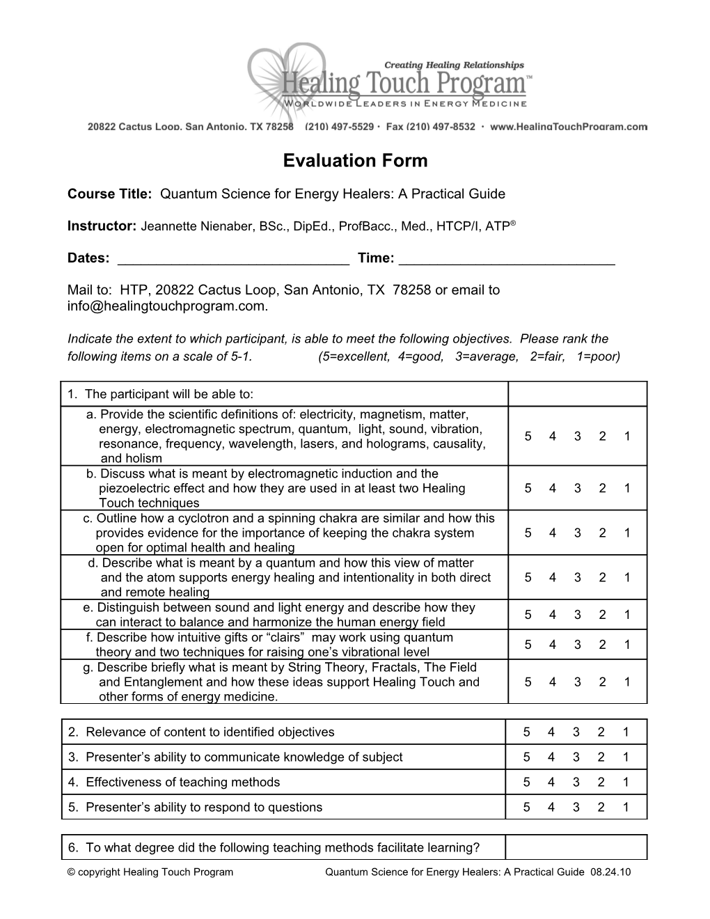 Course Title: Quantum Science for Energy Healers: a Practical Guide