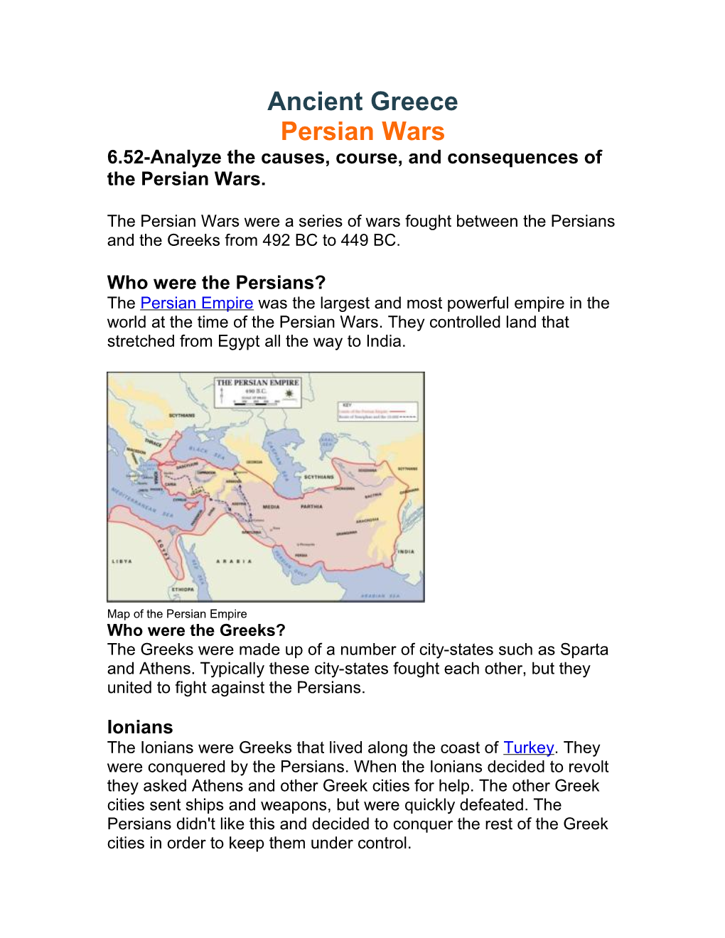 6.52-Analyze the Causes, Course, and Consequences of the Persian Wars