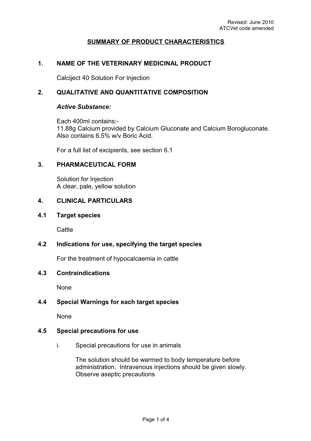 Summary of Product Characteristics s10