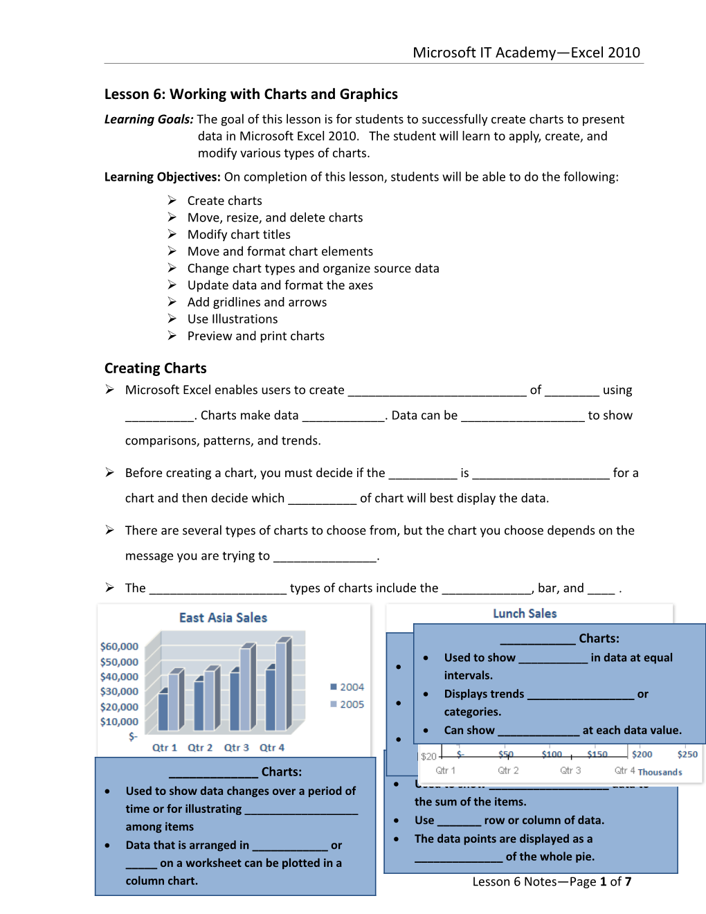 Lesson 6: Working with Charts and Graphics