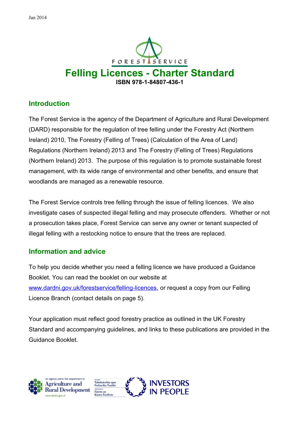 Felling Licences - Charter Standard