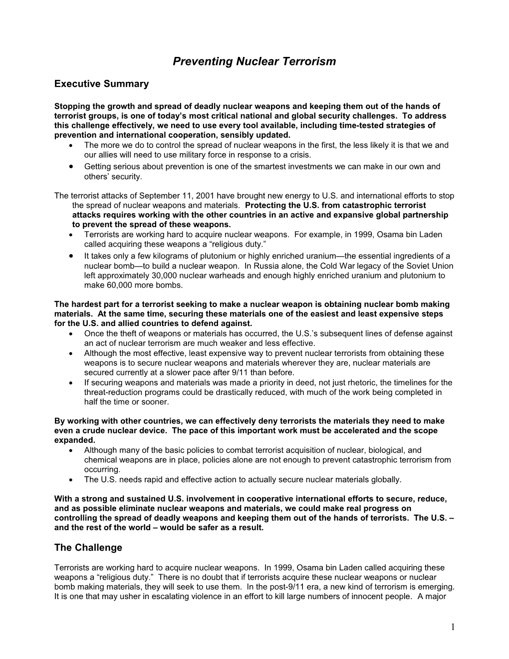 Peace and Security Initiative Policy Paper