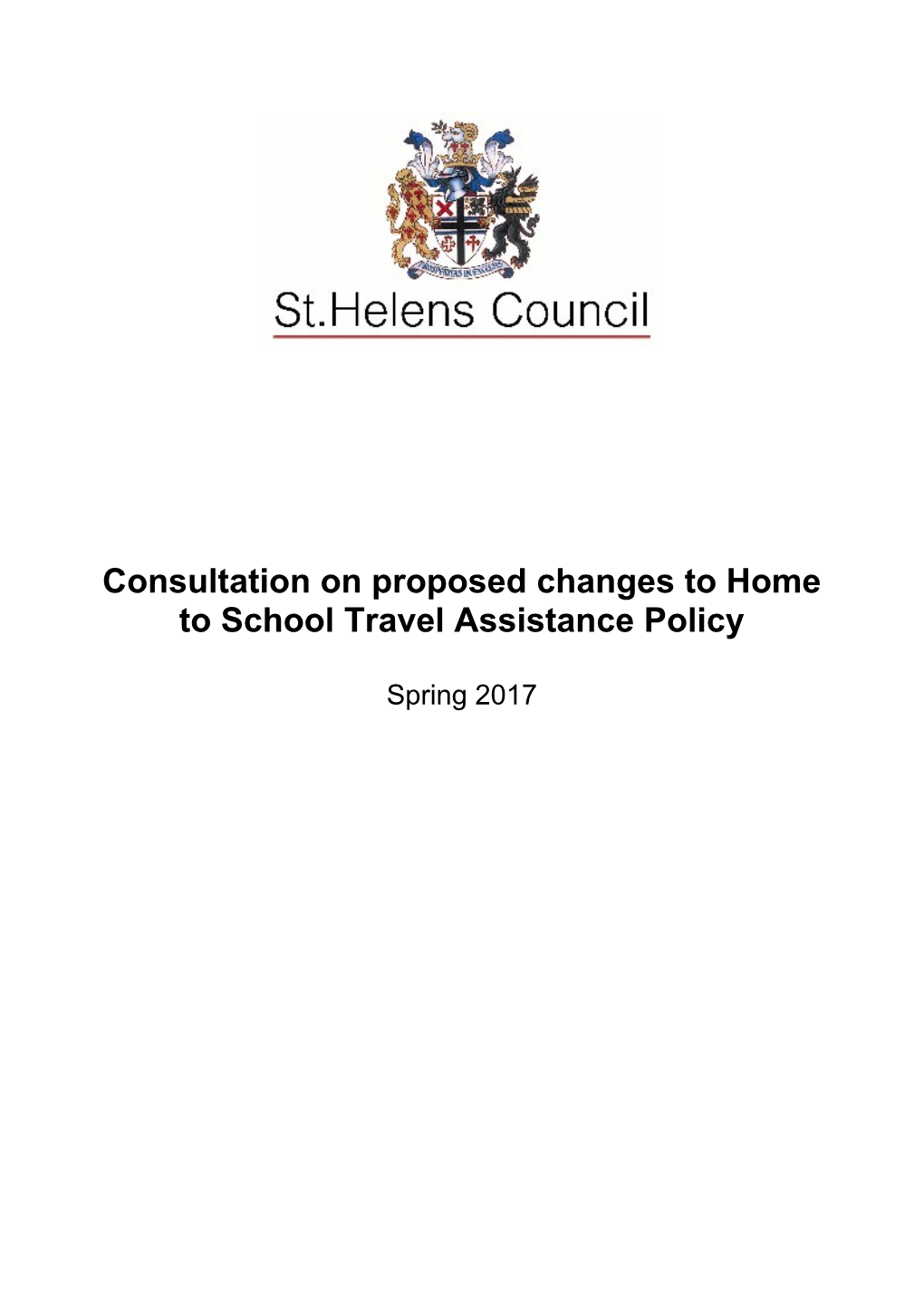 Consultation on Proposed Changes to Home to School Travel Assistance Policy