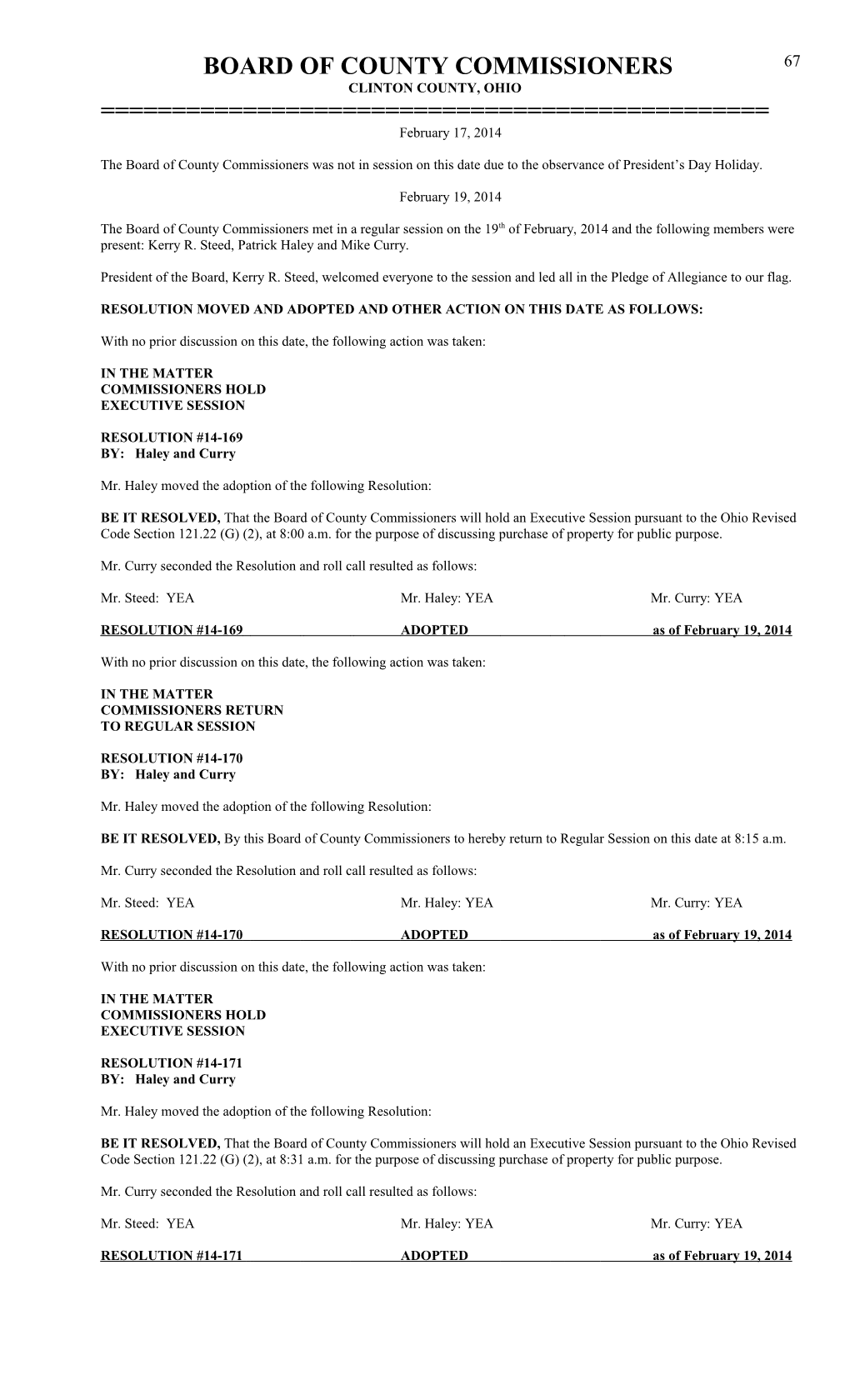 Board of County Commissioners s27