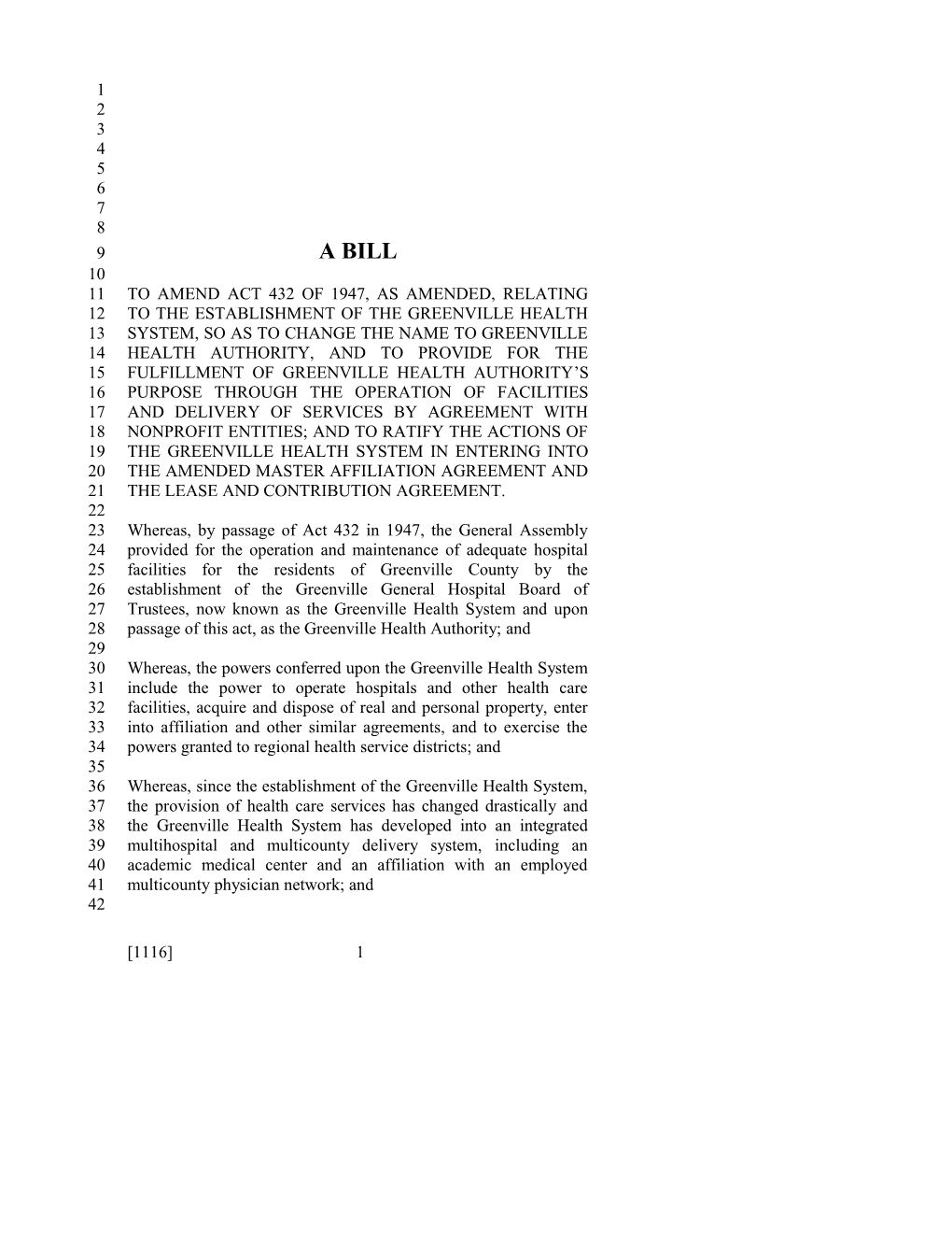 2017-2018 Bill 1116 Text of Previous Version (Mar. 14, 2018) - South Carolina Legislature Online