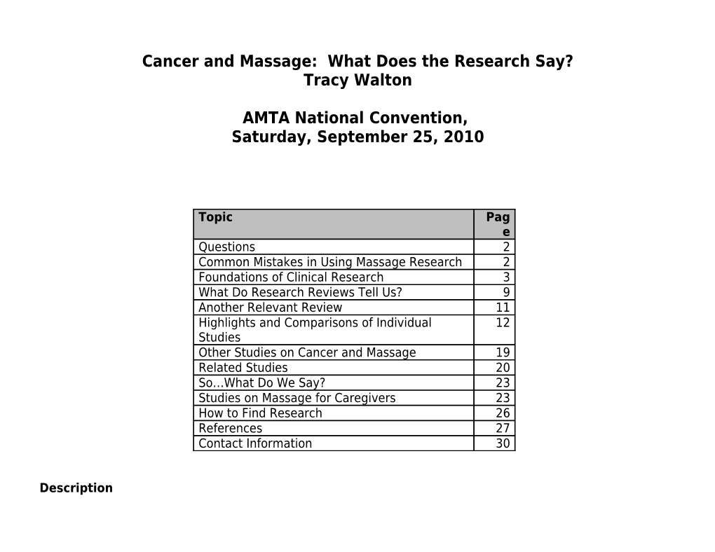 Cancer And Massage: What Does The Research Say