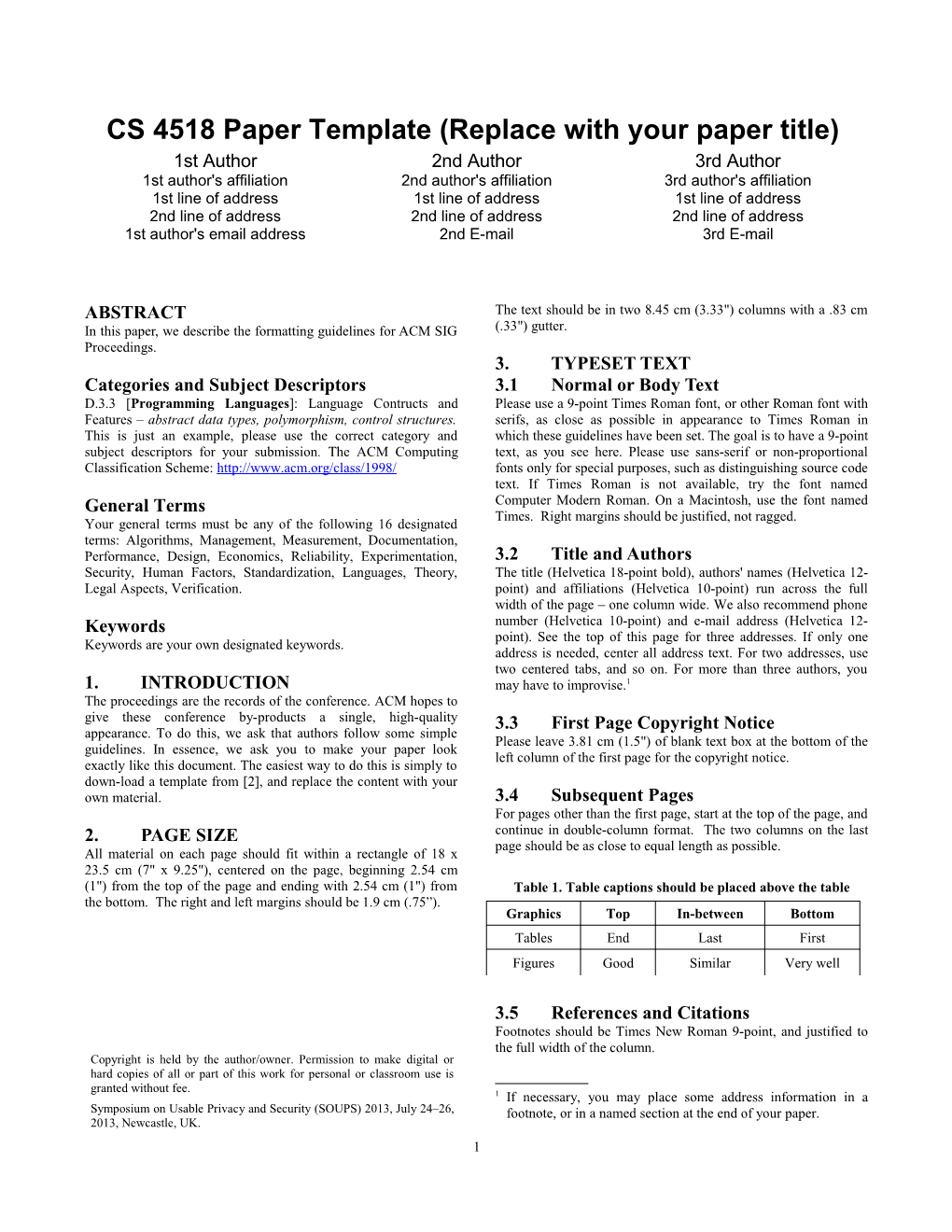 Proceedings Template - WORD s22