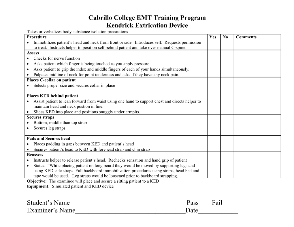 Cabrillo College EMT Training Program