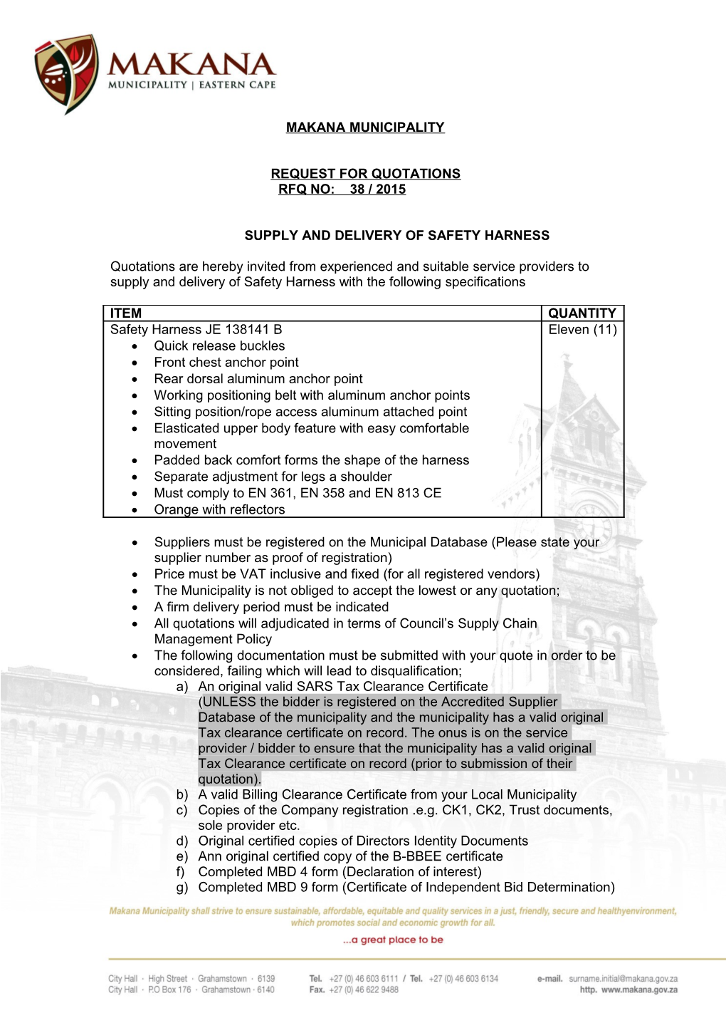 Signing of Bid Specification Document ( Supply and Delivery of One (1) New Single Cab Long