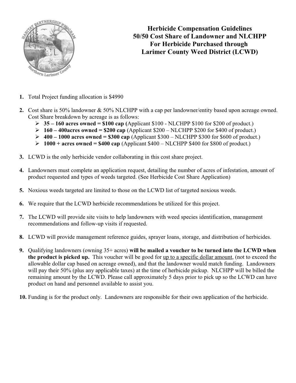 NLC Herbicide Voucher Guidelines and Application