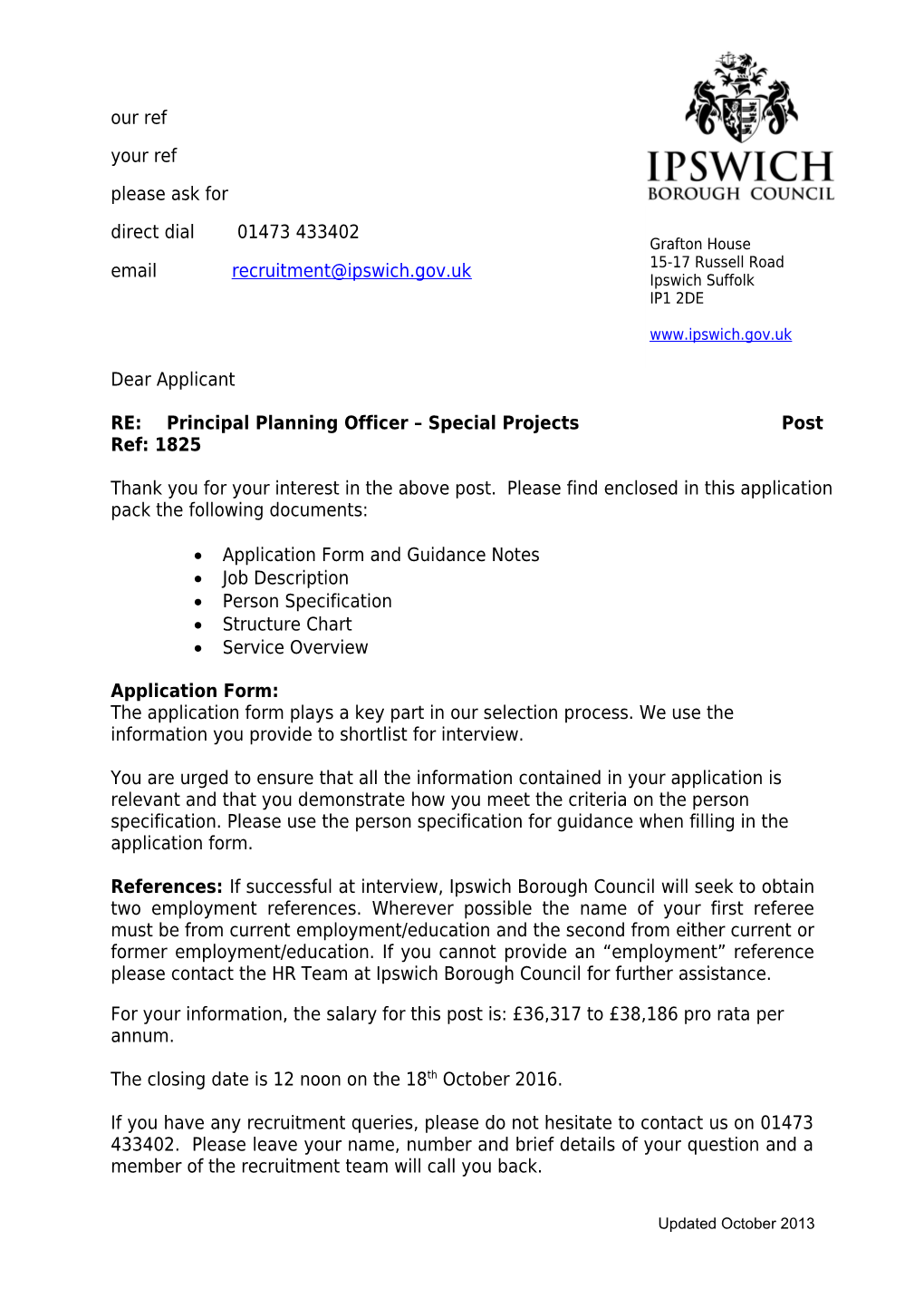 Principal Planning Officer - Special Projects