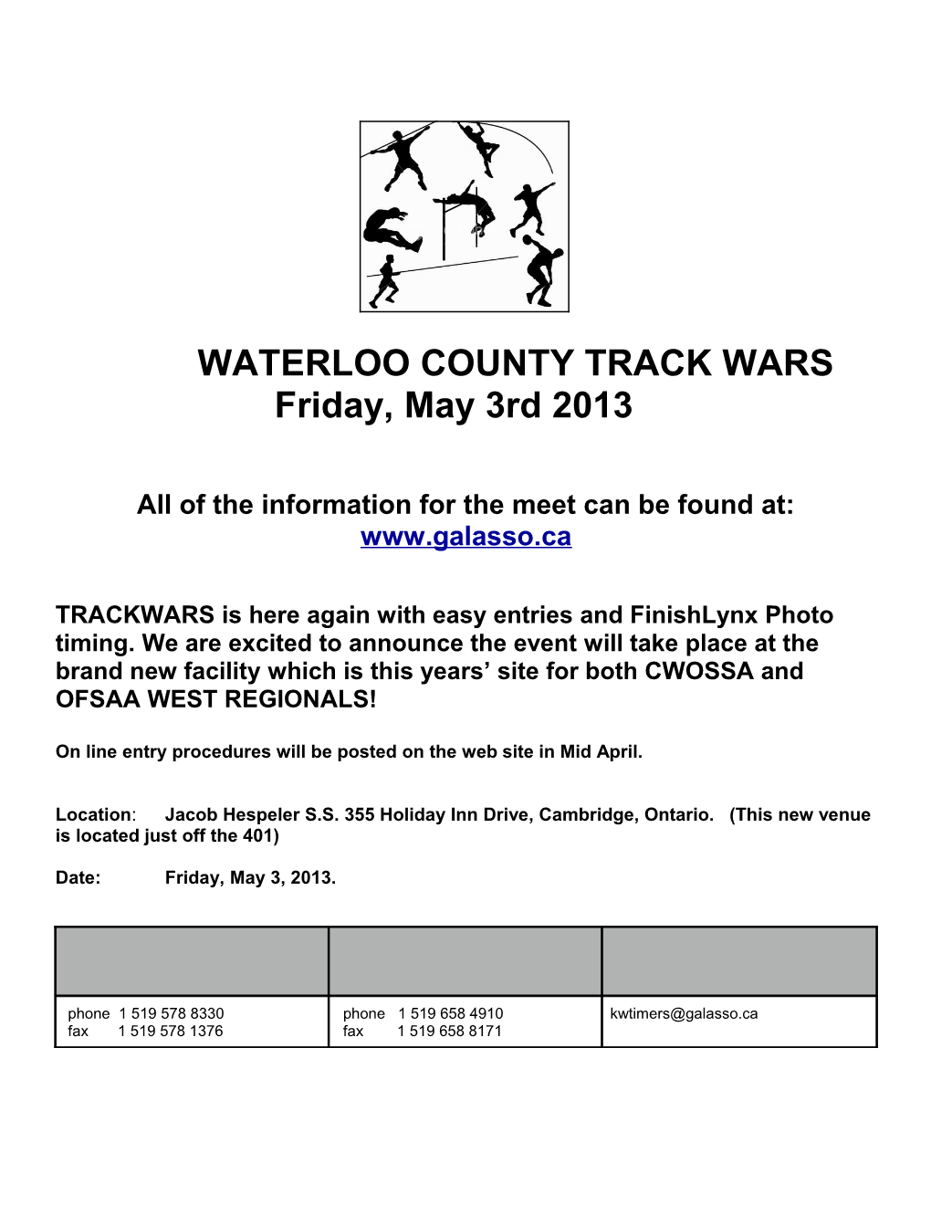 WCSSAA & D8 Present TRACK WARS 12