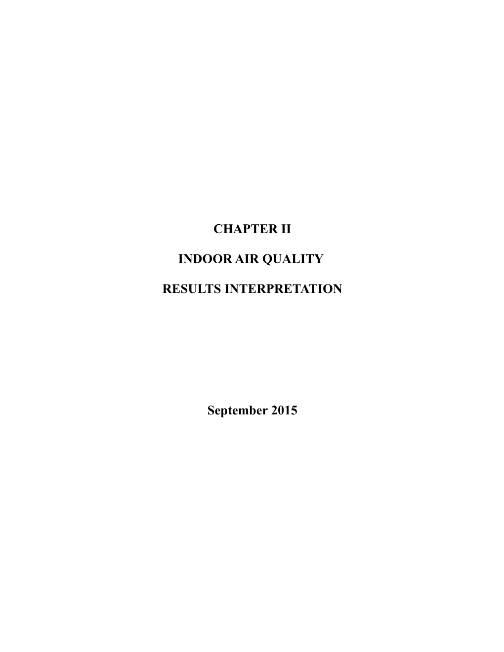 IAQ Manual - Chapter II - Indoor Air Quality Results Interpretation