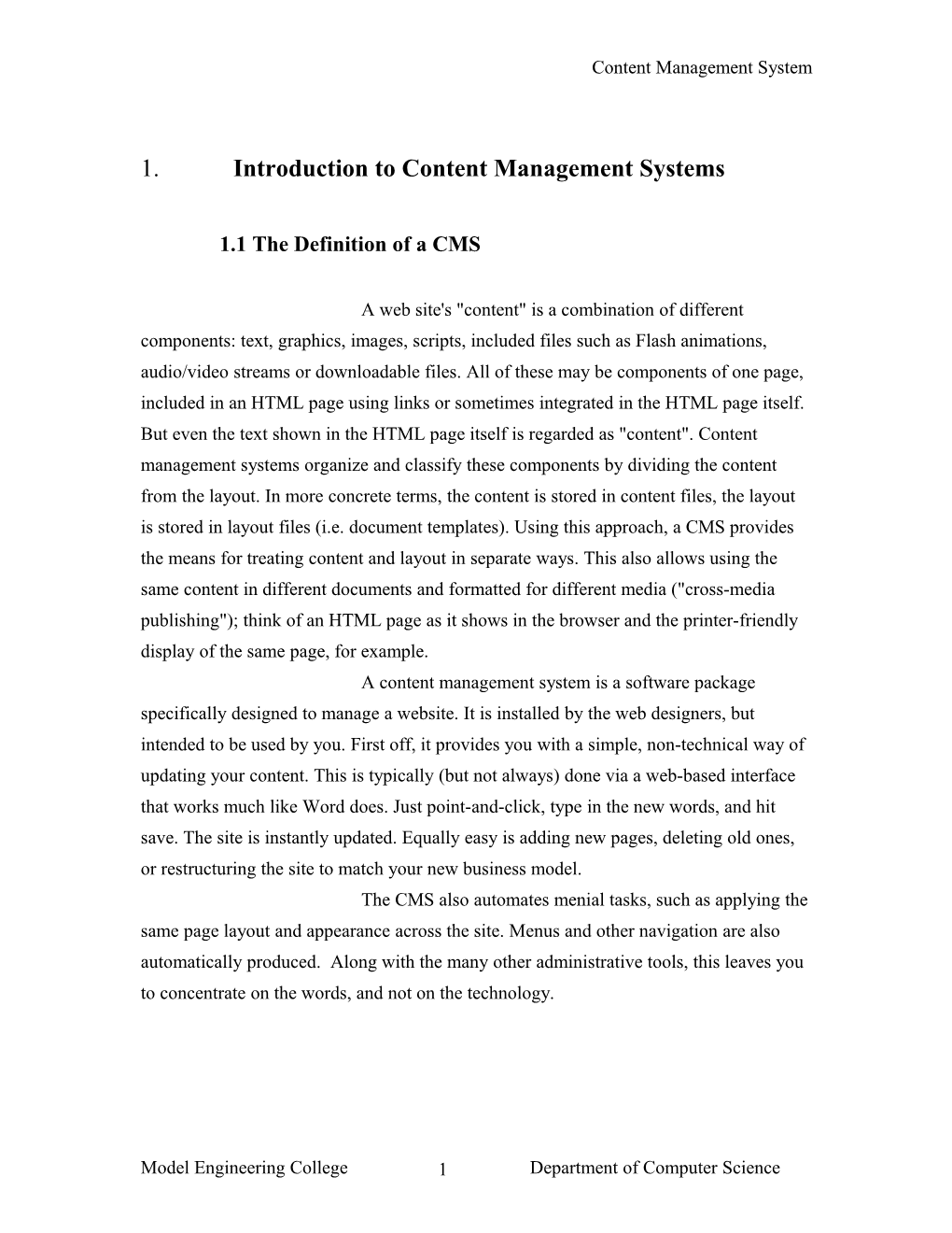 1. Introduction to Content Management Systems