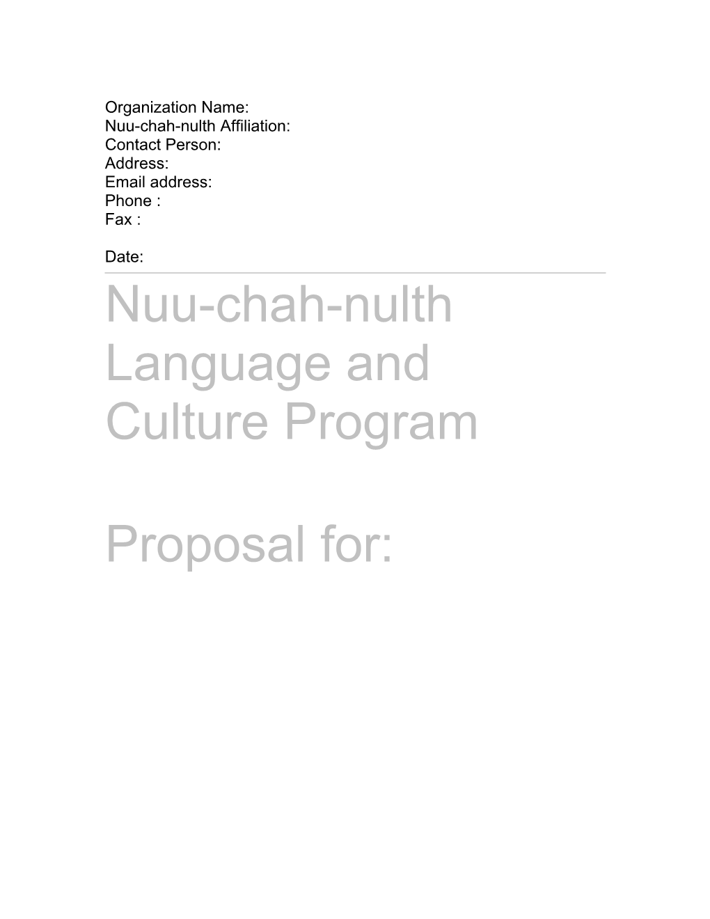 Nuu-Chah-Nulth Affiliation