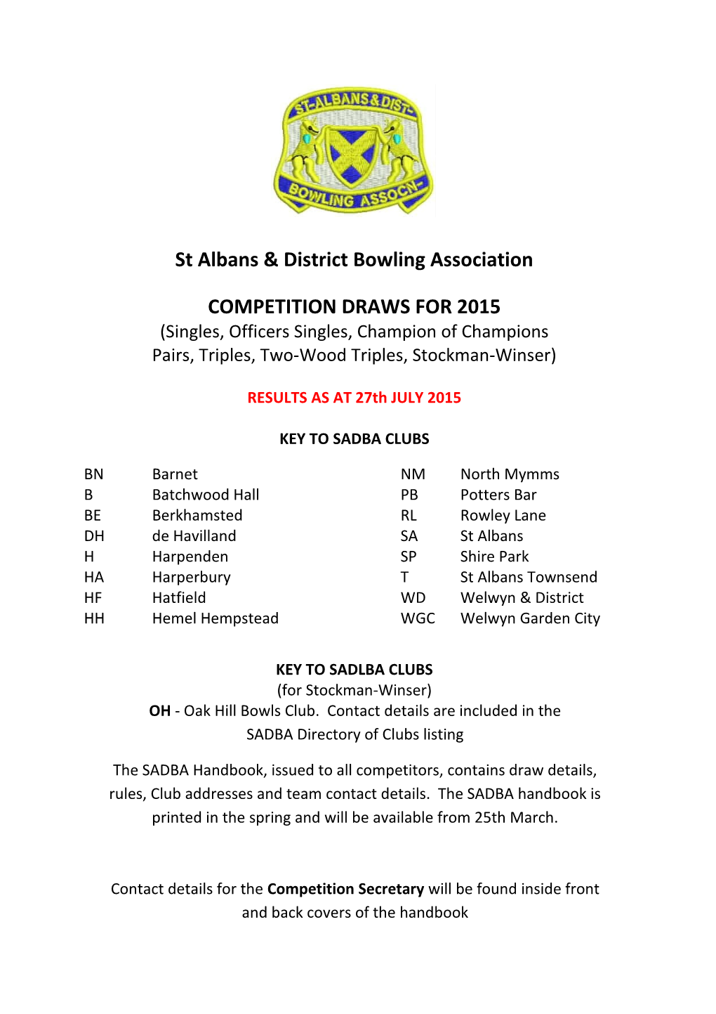 St Albans & District Bowling Association s1