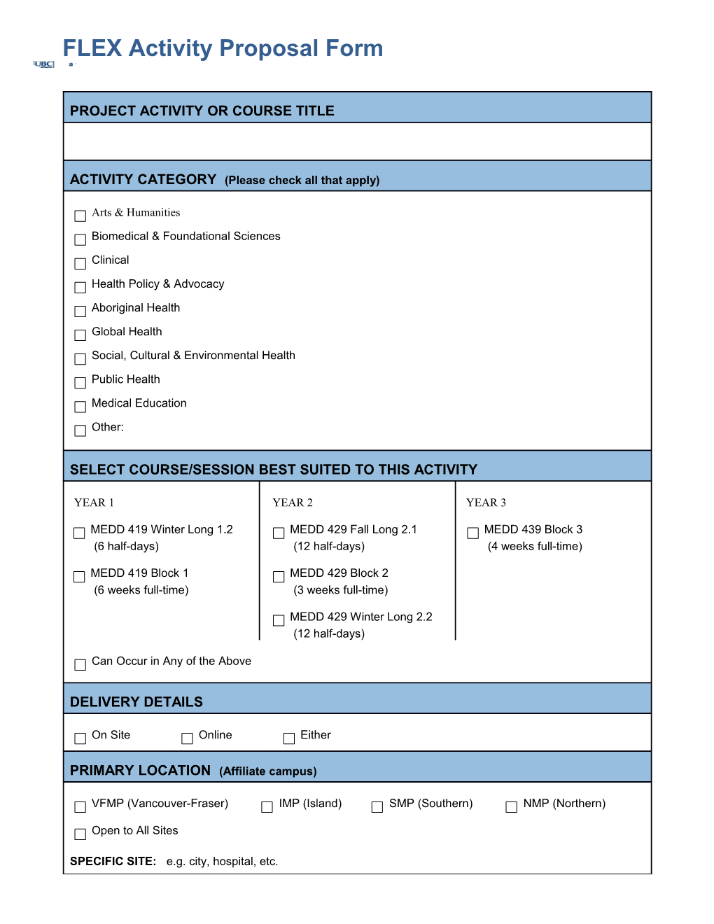 FLEX Activity Proposal Form