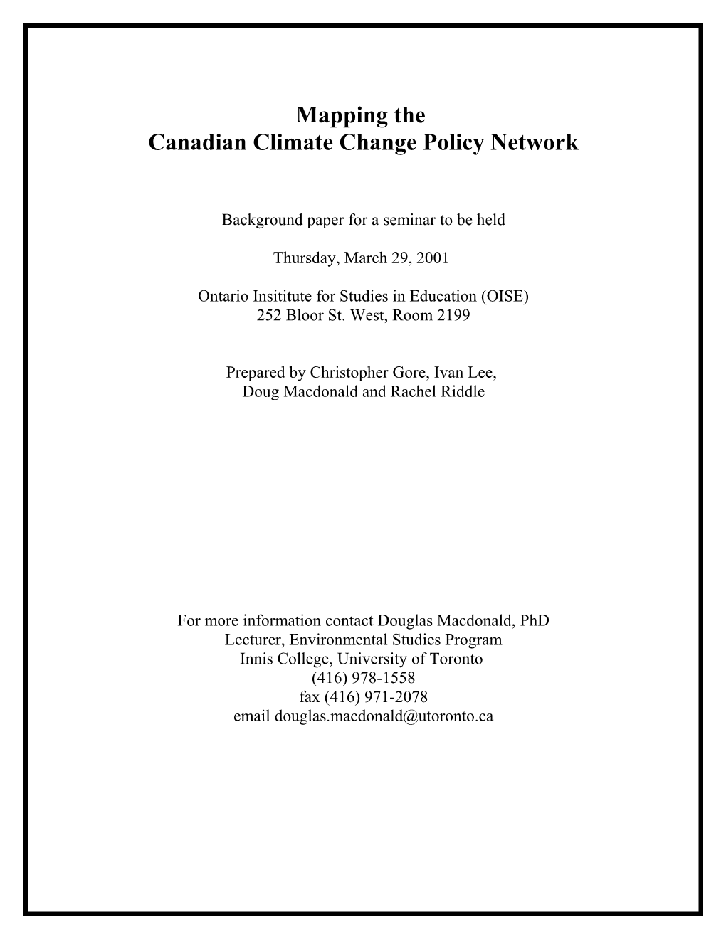 Canadian Climate Change Policy Network
