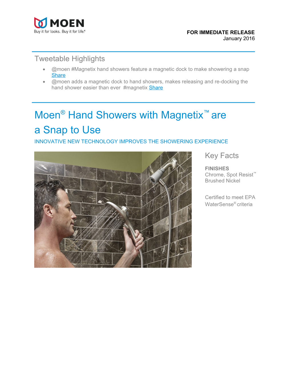 Moen #Magnetix Hand Showers Feature a Magnetic Dock to Make Showering a Snap Share