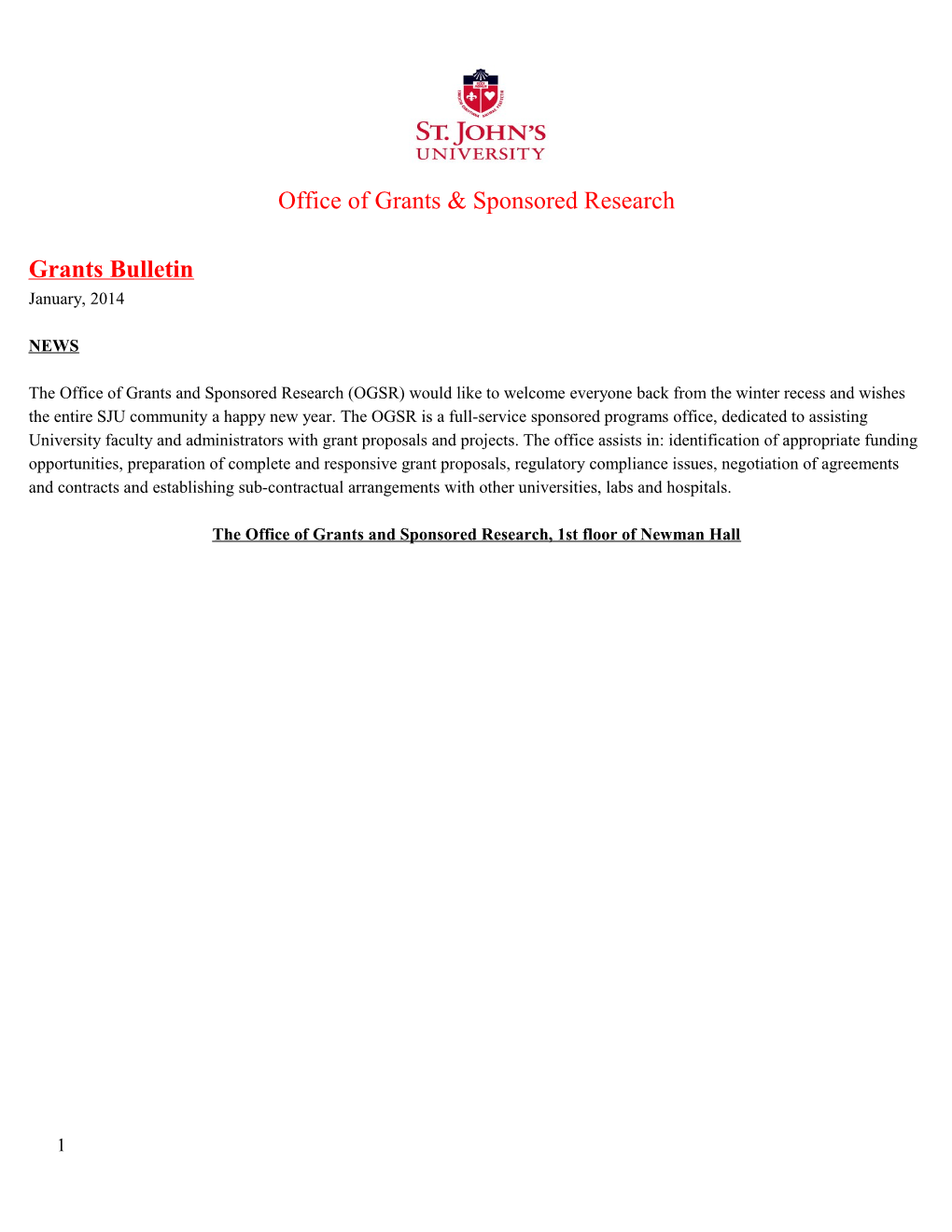 Office of Grants & Sponsored Research