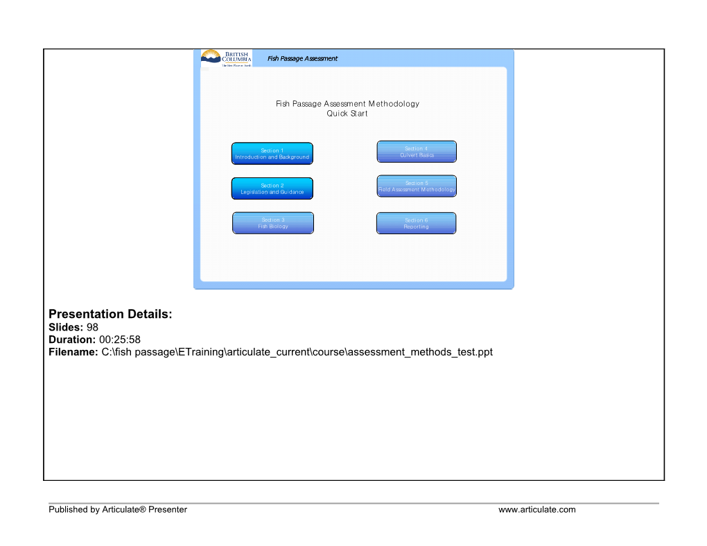 Published by Articulate Presenter