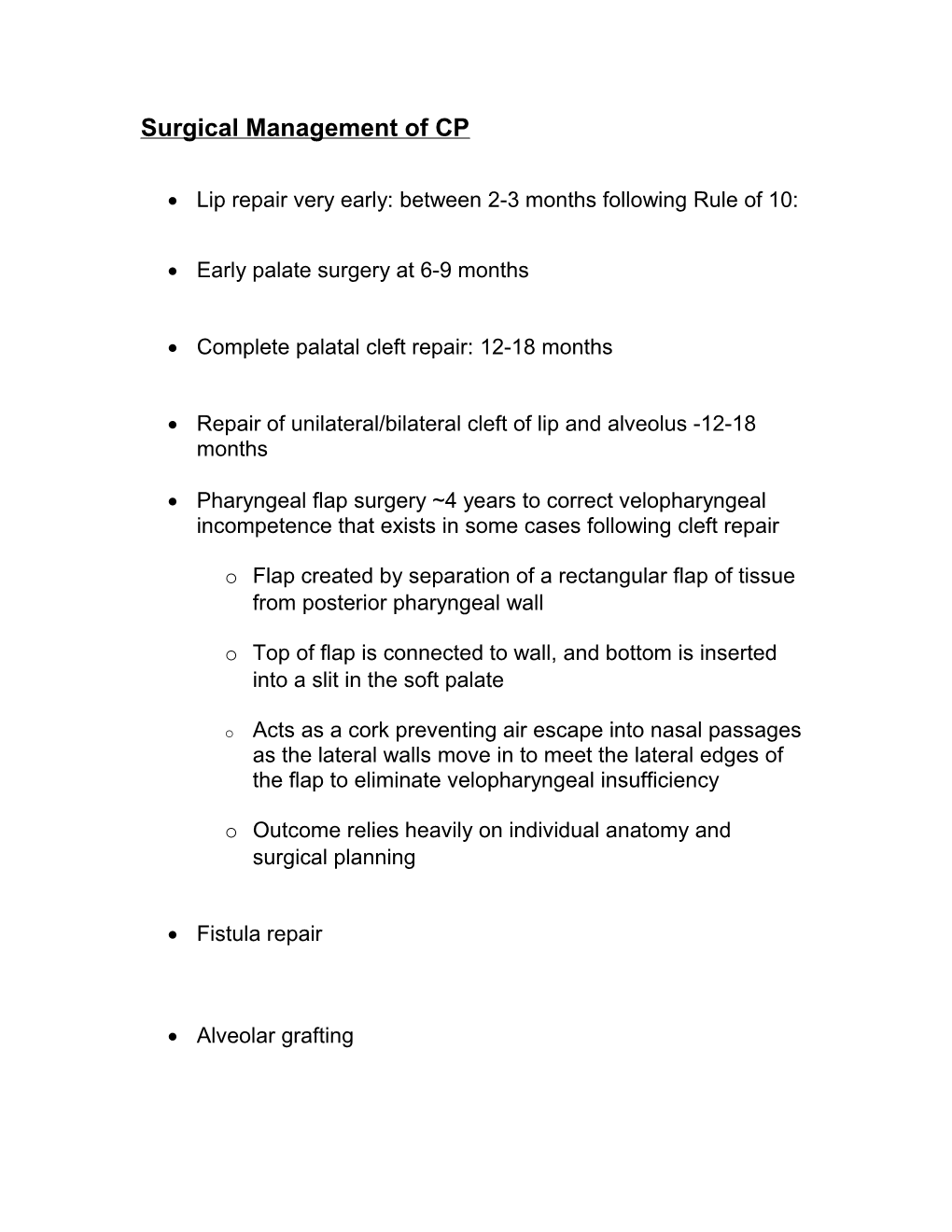 Surgical/Non Surgical Management of CP