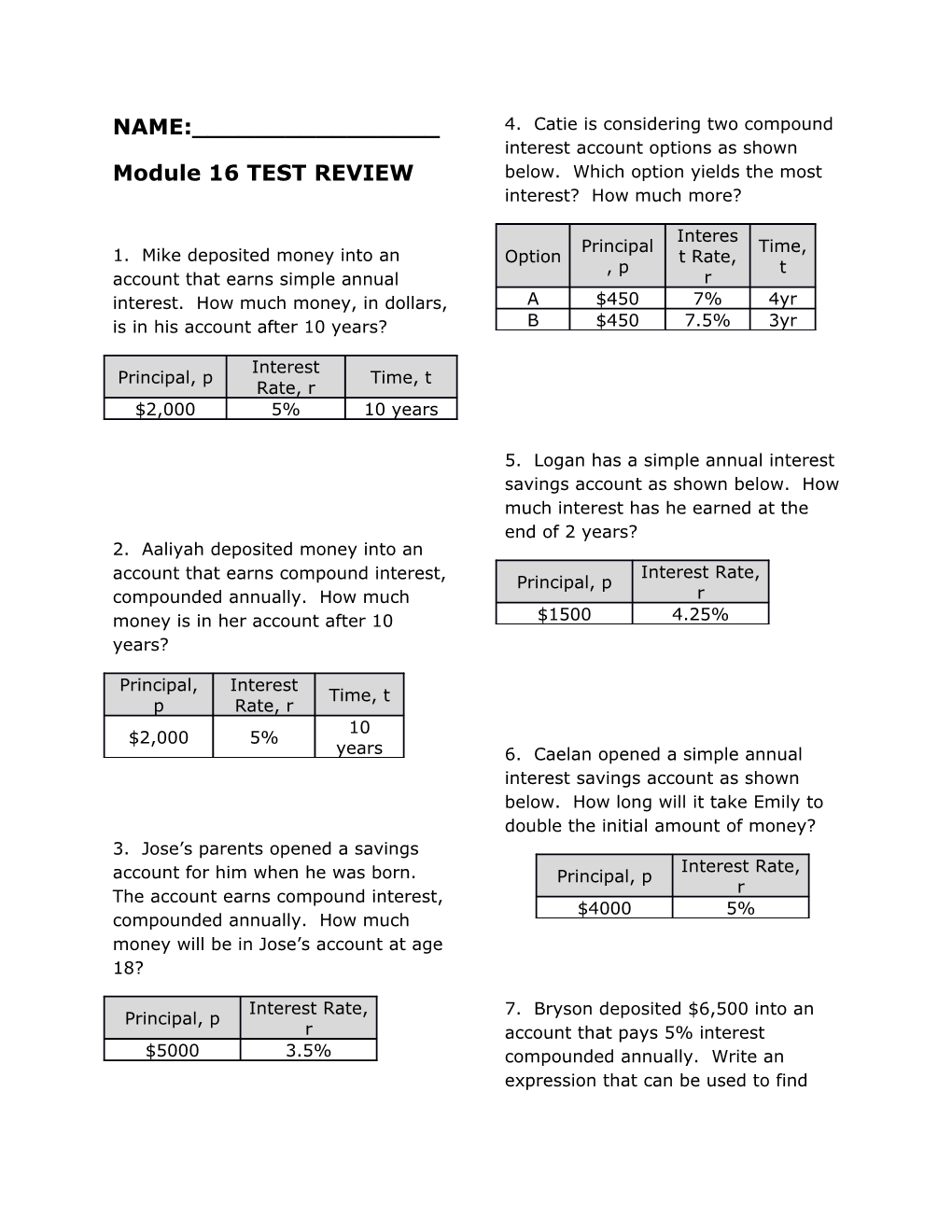 Module 16 TEST REVIEW