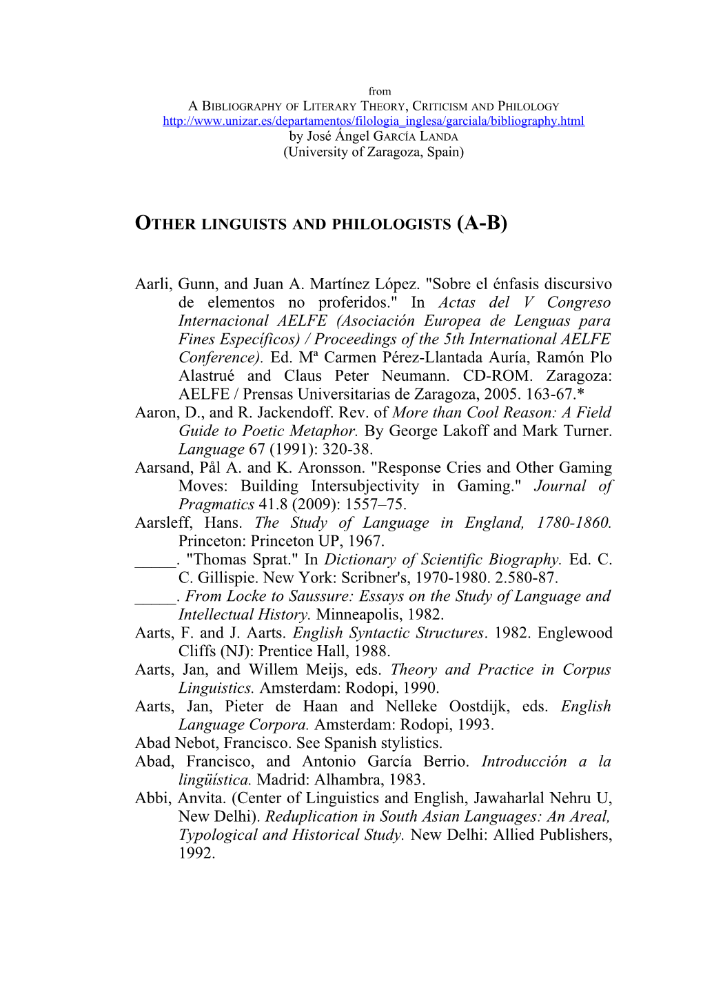 A Bibliography of Literary Theory, Criticism and Philology s1