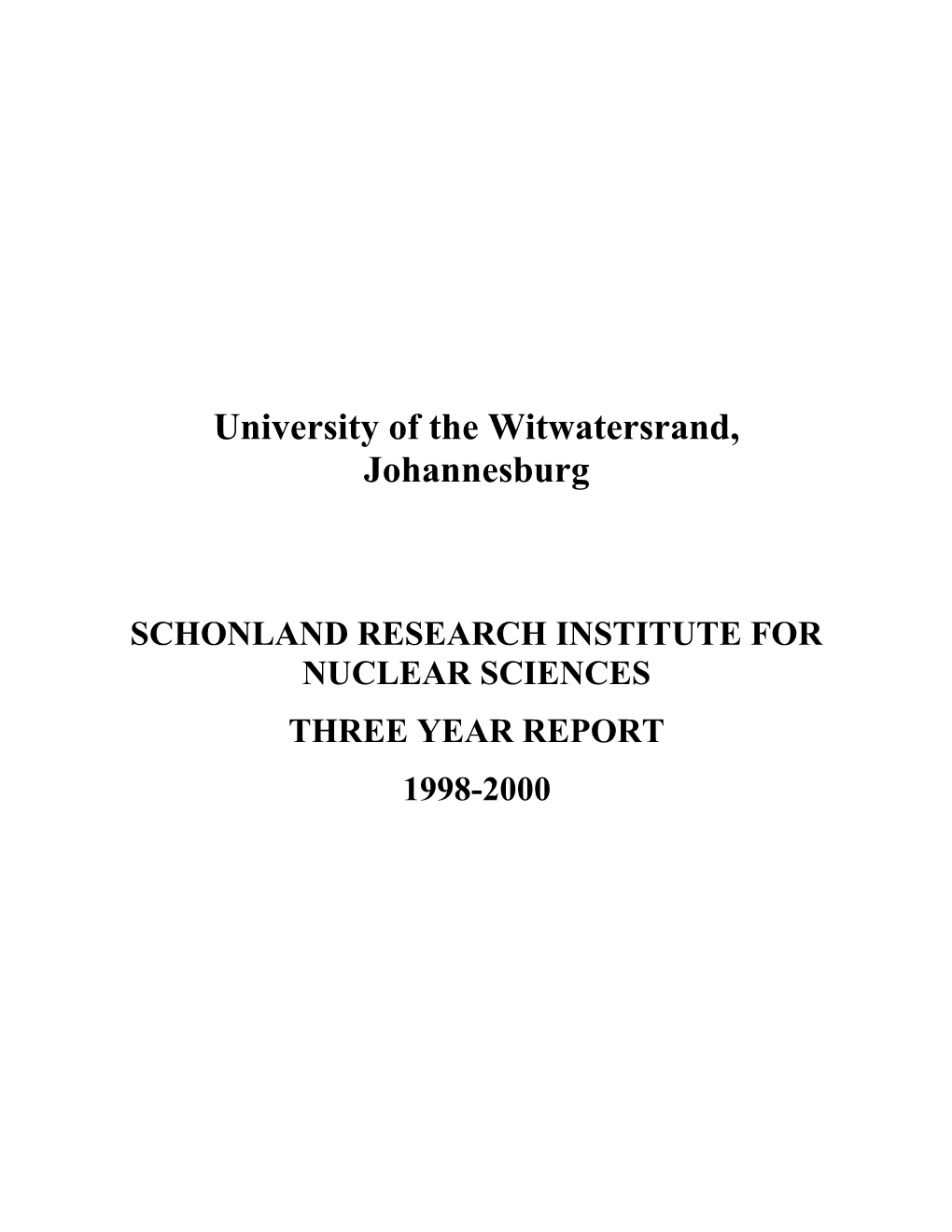 Schonland Research Institute for Nuclear Sciences