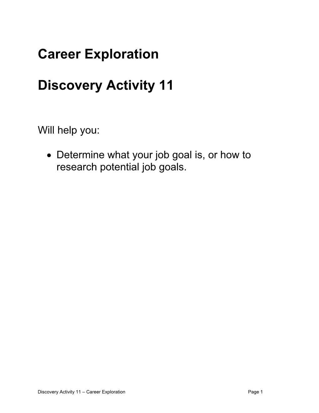 Career Exploration