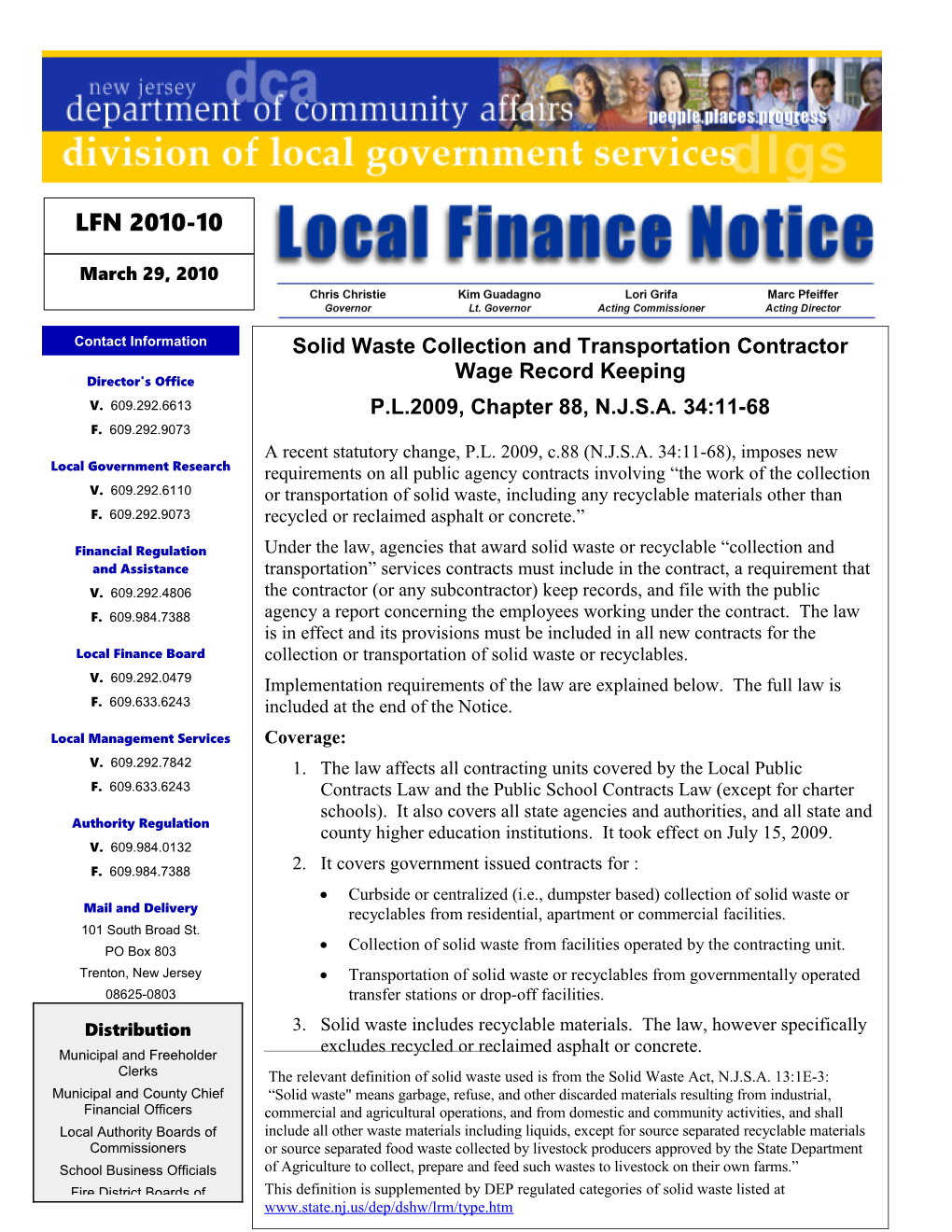Local Finance Notice 2010-10March 29, 2010Page 1