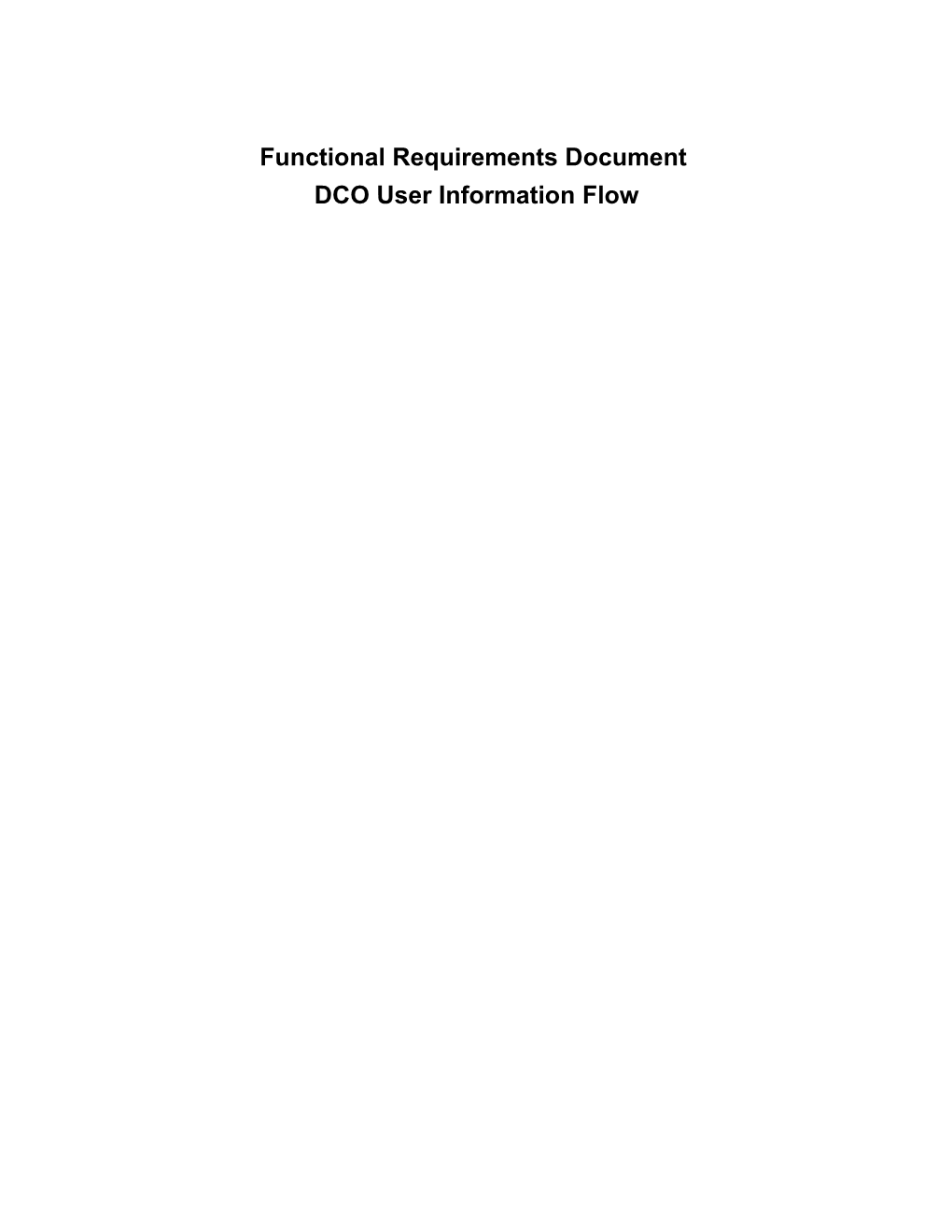 DCO User Information Flow