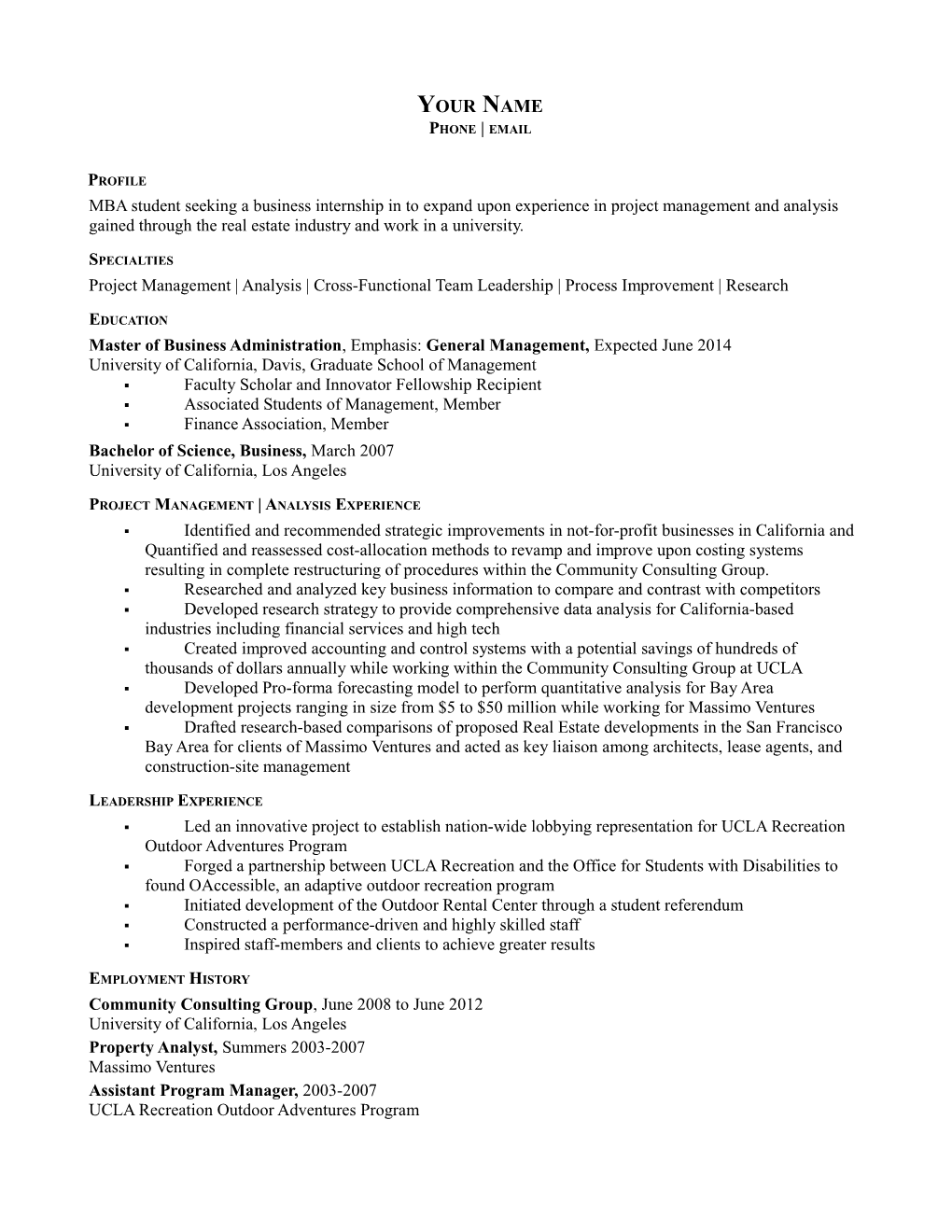 Example Combination Resume 2