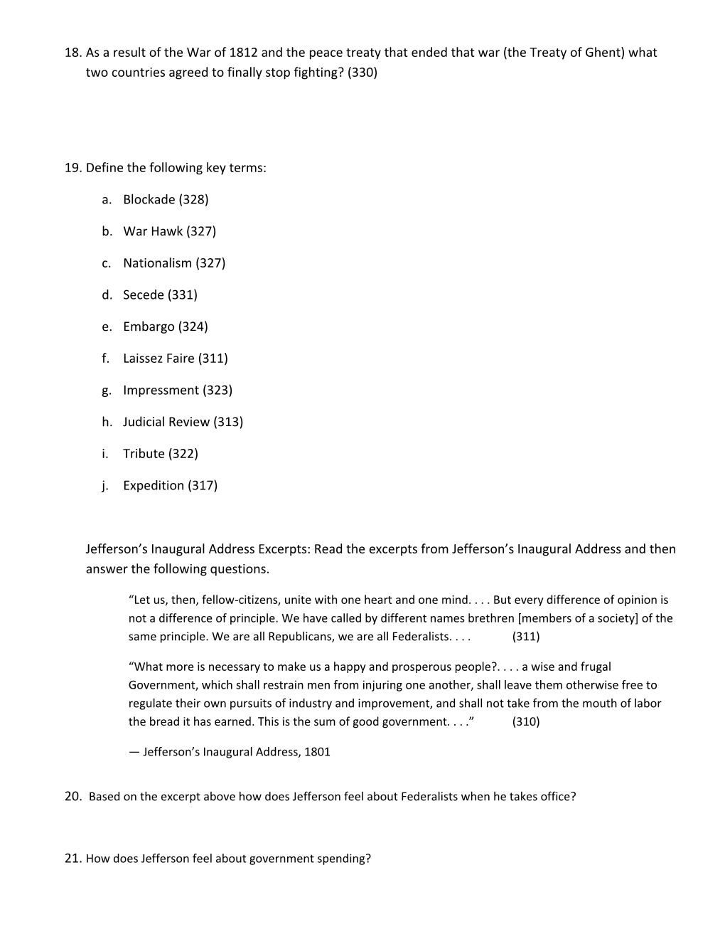 Chapter 9 Exam Study Guide Directions: Complete The Following Questions On The Study Guide To The Best Of Your Ability