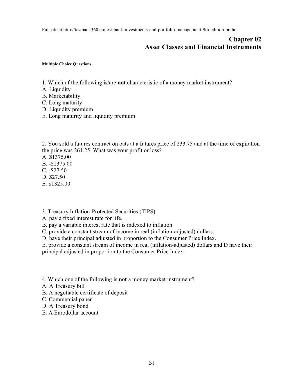 Chapter 02 Asset Classes and Financial Instruments s1