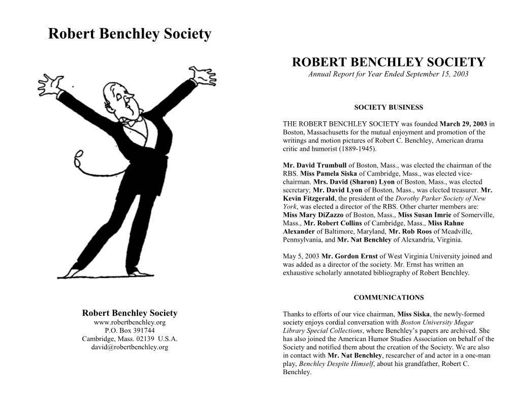 Robert Benchley Society