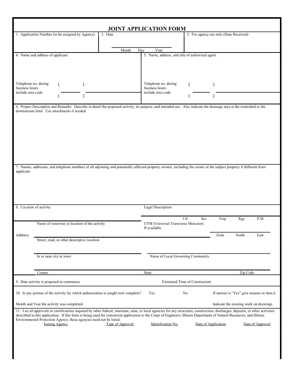 Joint Application Form