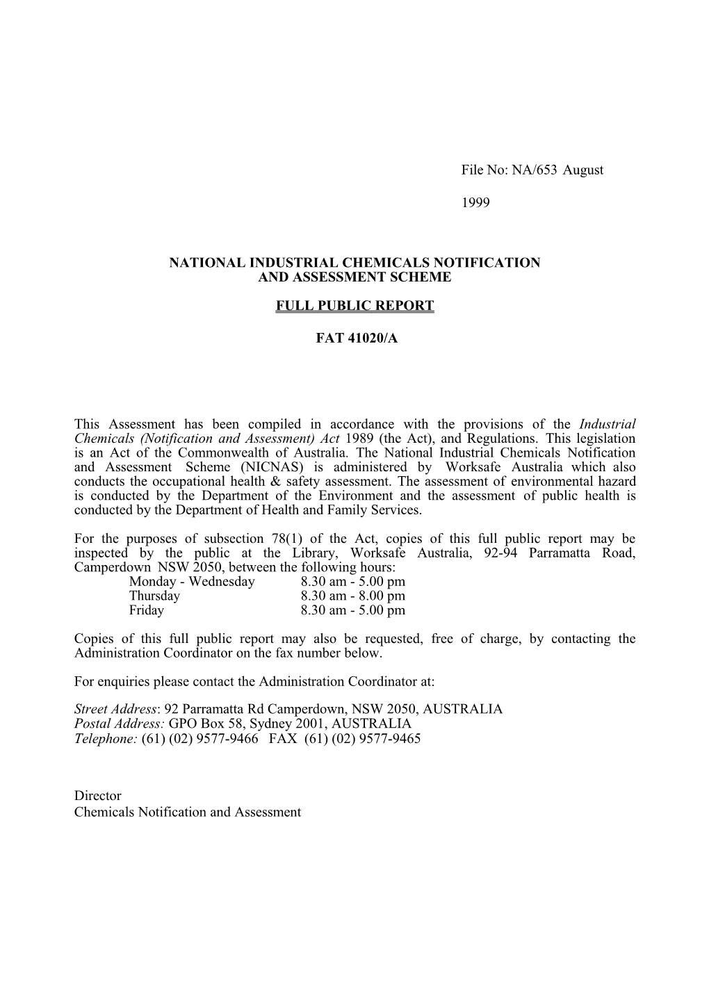 National Industrial Chemicals Notification and Assessment Scheme s37