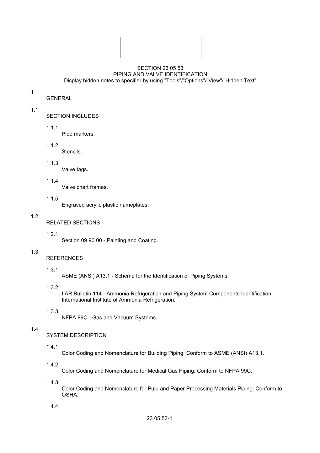 Piping and Valve Identification