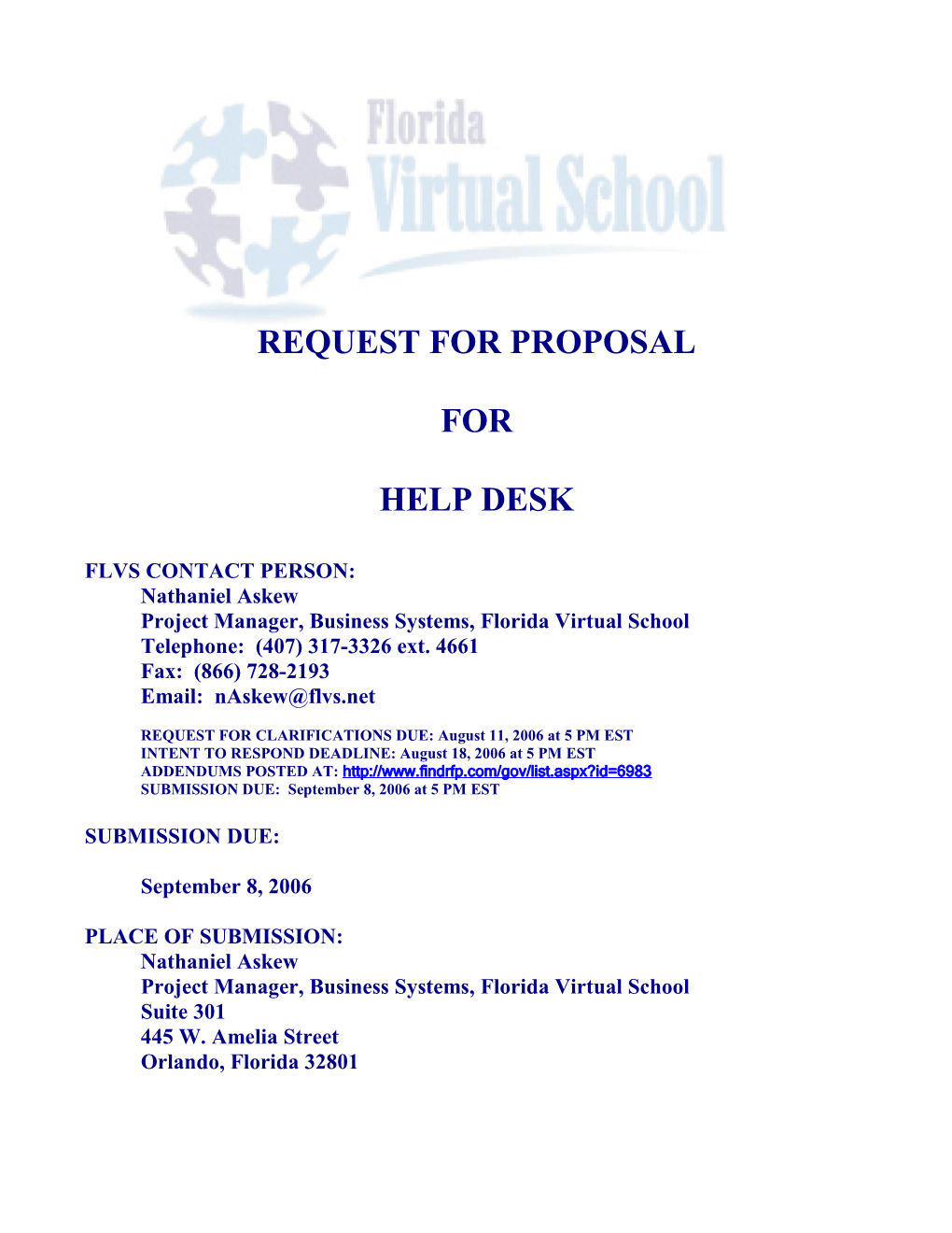 Project Manager, Business Systems, Florida Virtual School