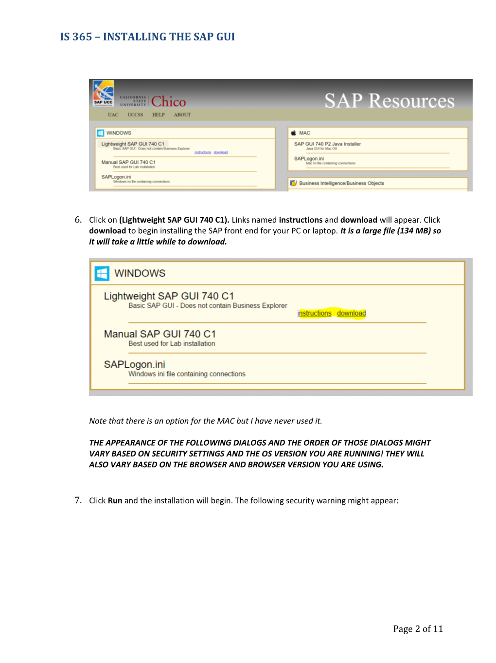 Is 365 Installing the Sap Gui