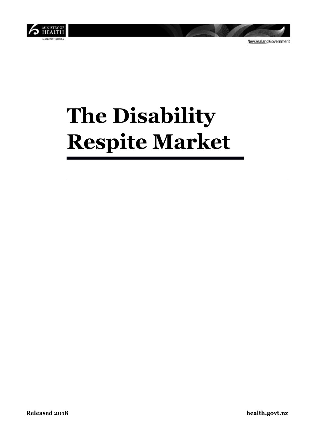 The Disability Respite Market in New Zealand