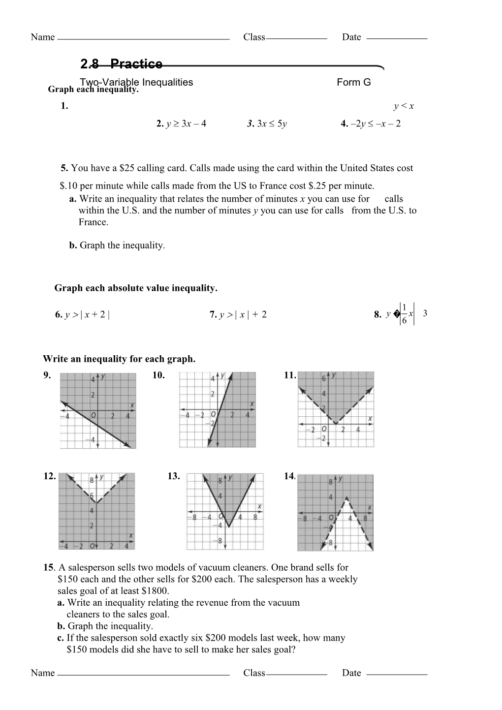 Graph Each Absolute Value Inequality