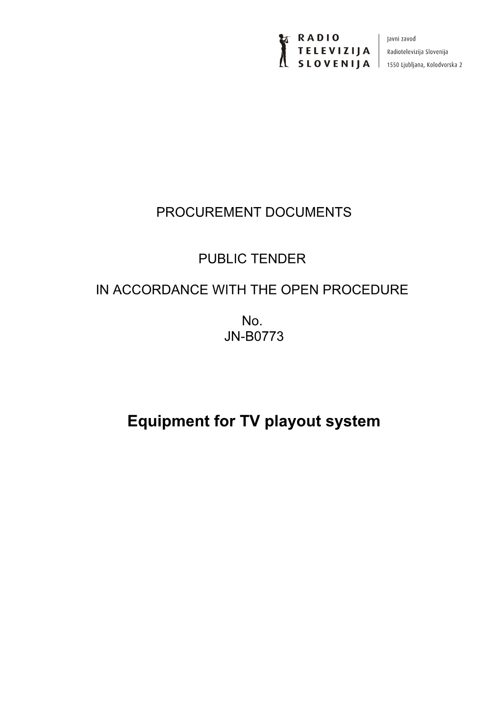 Procurement Documents JN-B0773