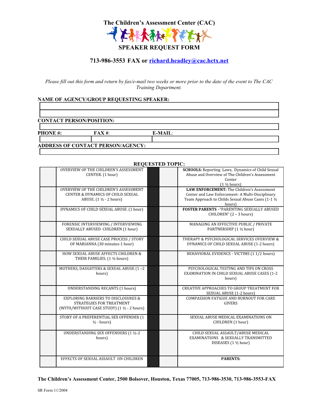 The Children S Assessment Center (CAC)