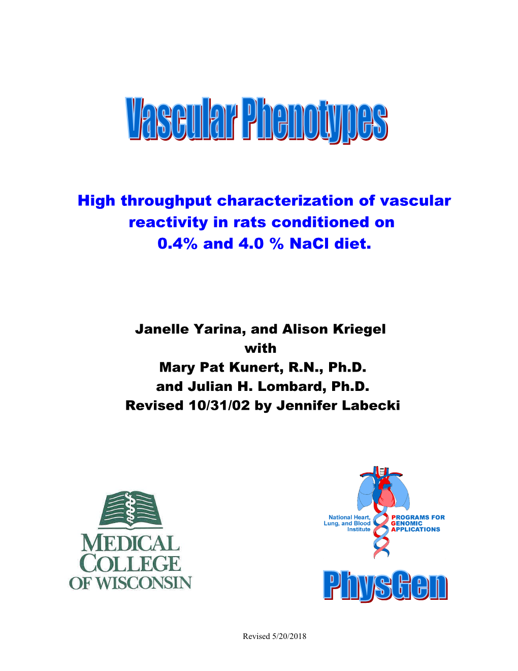 Vascular Protocol